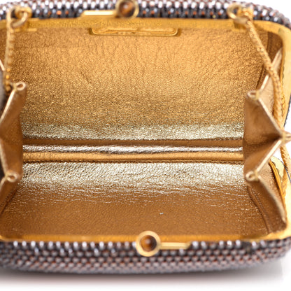 Judith Leiber Swarovski Crystal Minaudiere Clutch Purple Gold 5 of 7