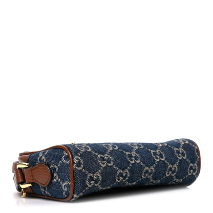 Gucci New Denim GG Monogram Dollar Calfskin Mini Ophidia Shoulder Bag Blue Tea Cuir Epilog 4 of 10