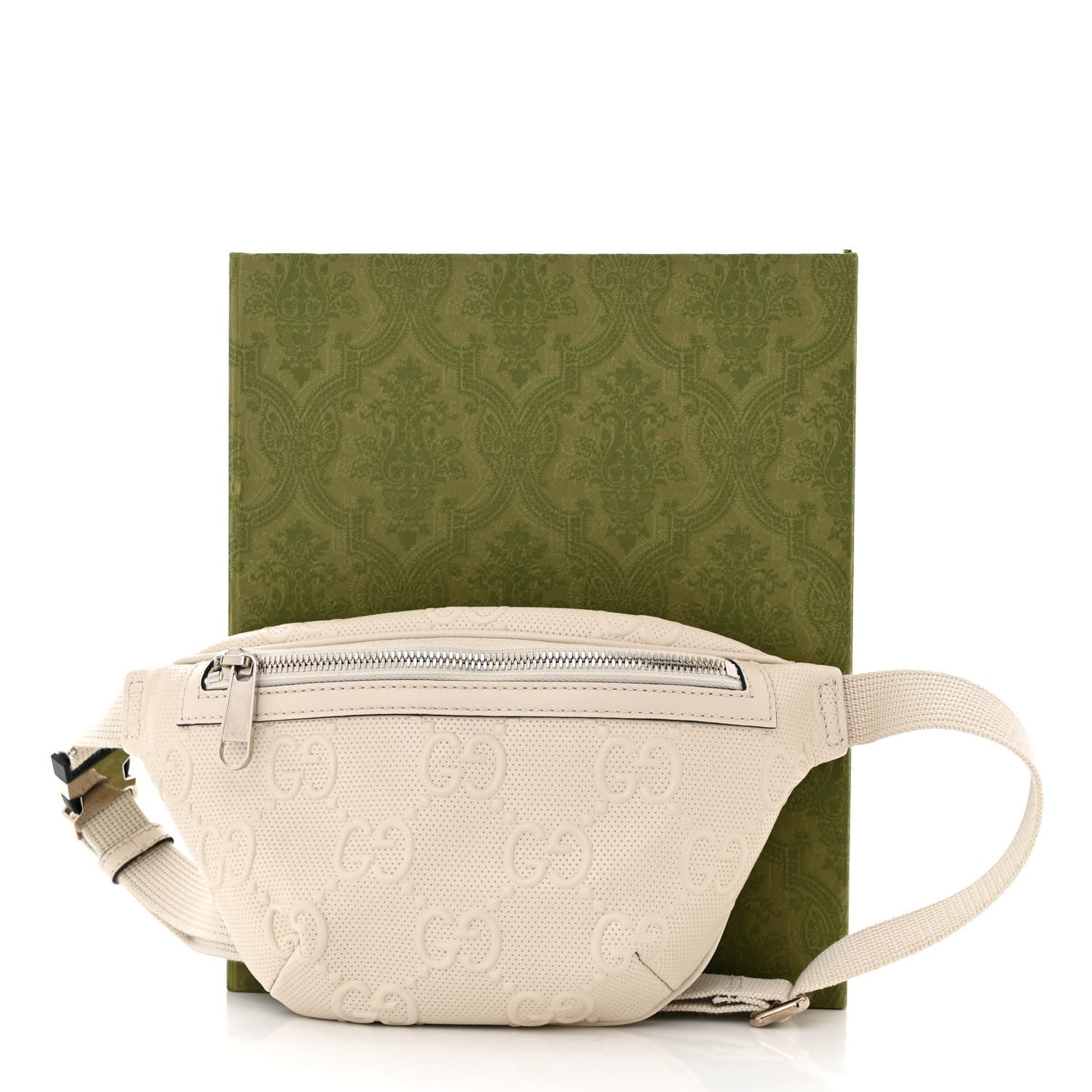 Calfskin GG Tennis Embossed Belt Bag Mystic White