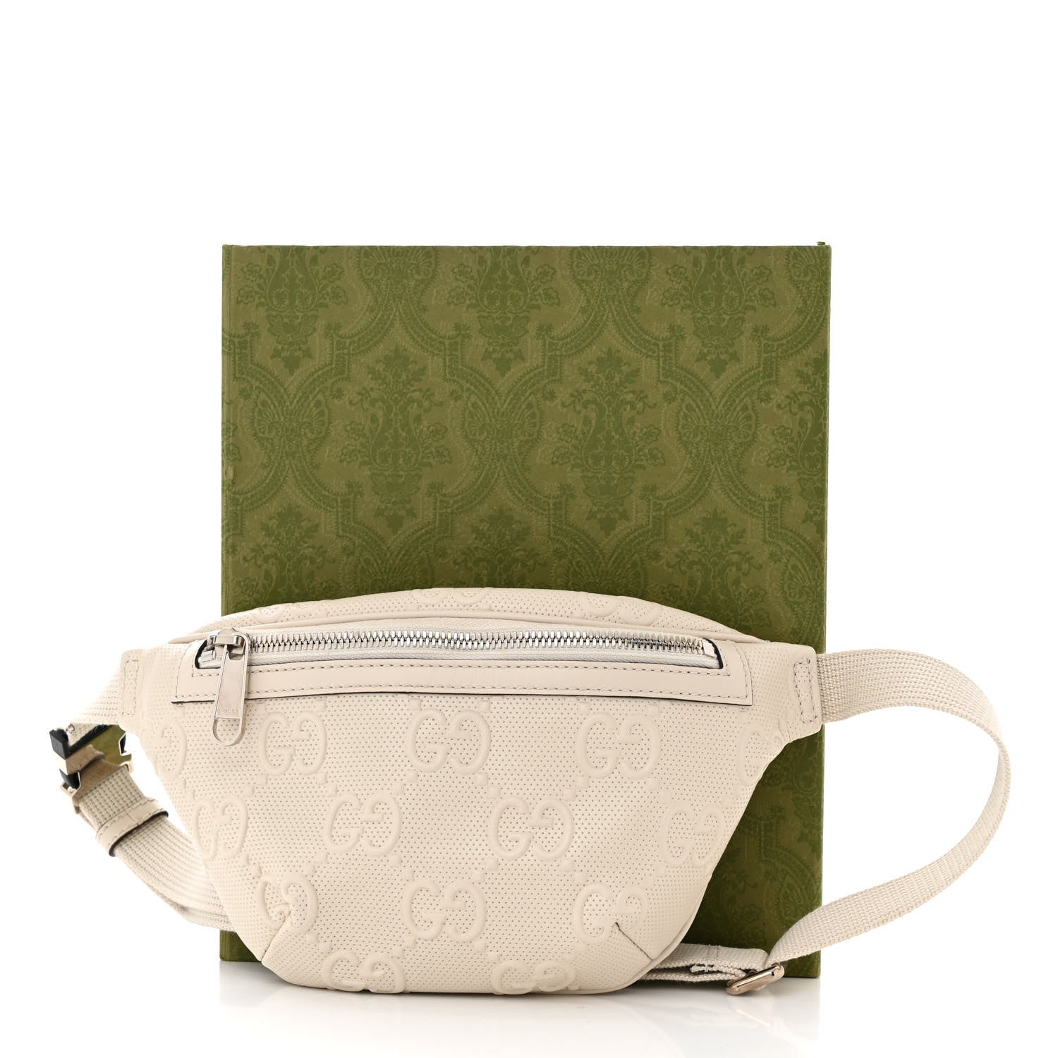 Gucci Calfskin GG Tennis Embossed Belt Bag Mystic White 11 of 11