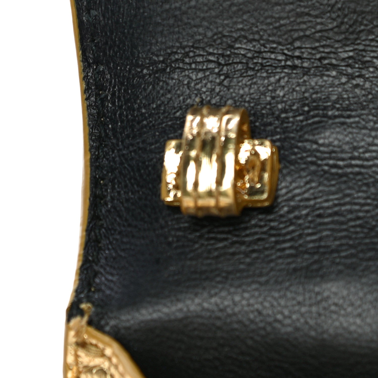 Balenciaga Metallic Calfskin Crocodile Embossed Hourglass Top Handle Bag Mini Gold 13 of 17