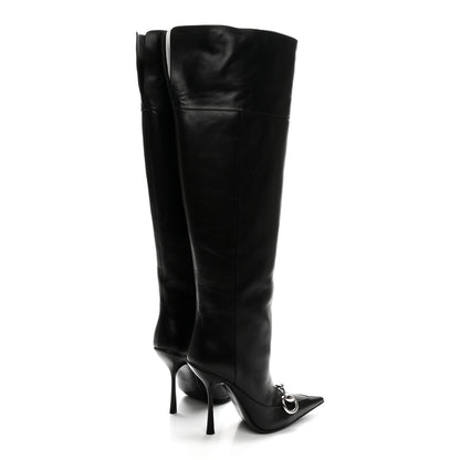 Gucci Nappa Boulevard Horsebit Knee High Boots 39 Black 4 of 7