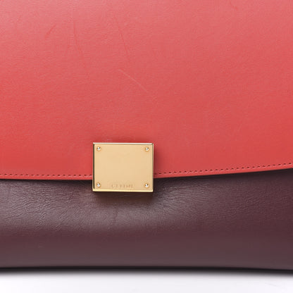 Celine Satin Baby Grained Calfskin Small Tri-Color Trapeze Carmin 8 of 8