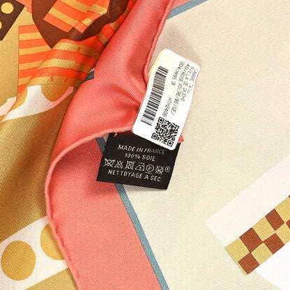 Hermes Silk Silla De Gaucho Scarf 90 Rose Poudre Beige 2 of 3