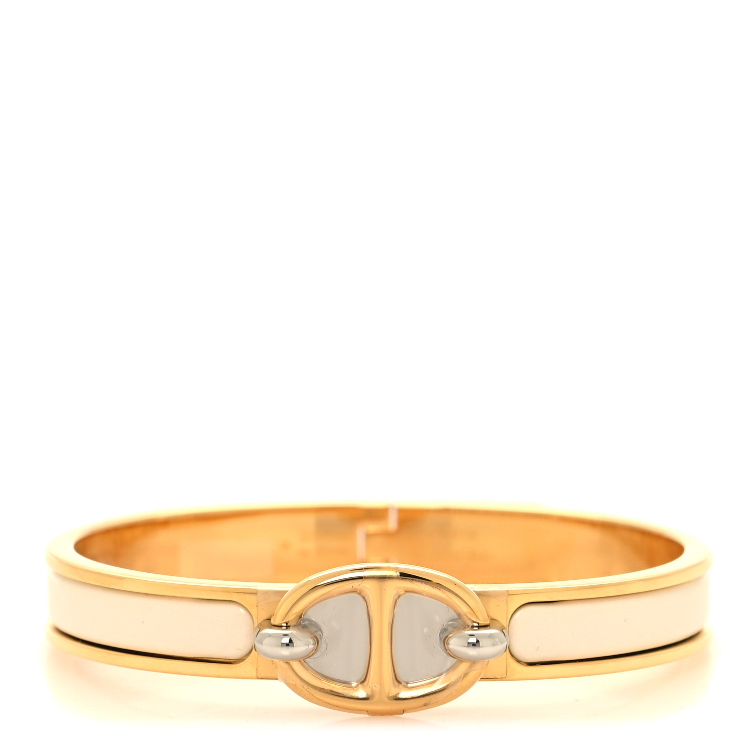 Hermes Enamel Mini Farandole Clic Chaine D'Ancre Bracelet Creme 1 of 5