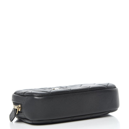 Chanel Caviar Quilted Small Curvy Pouch Cosmetic Case Black 4 of 10