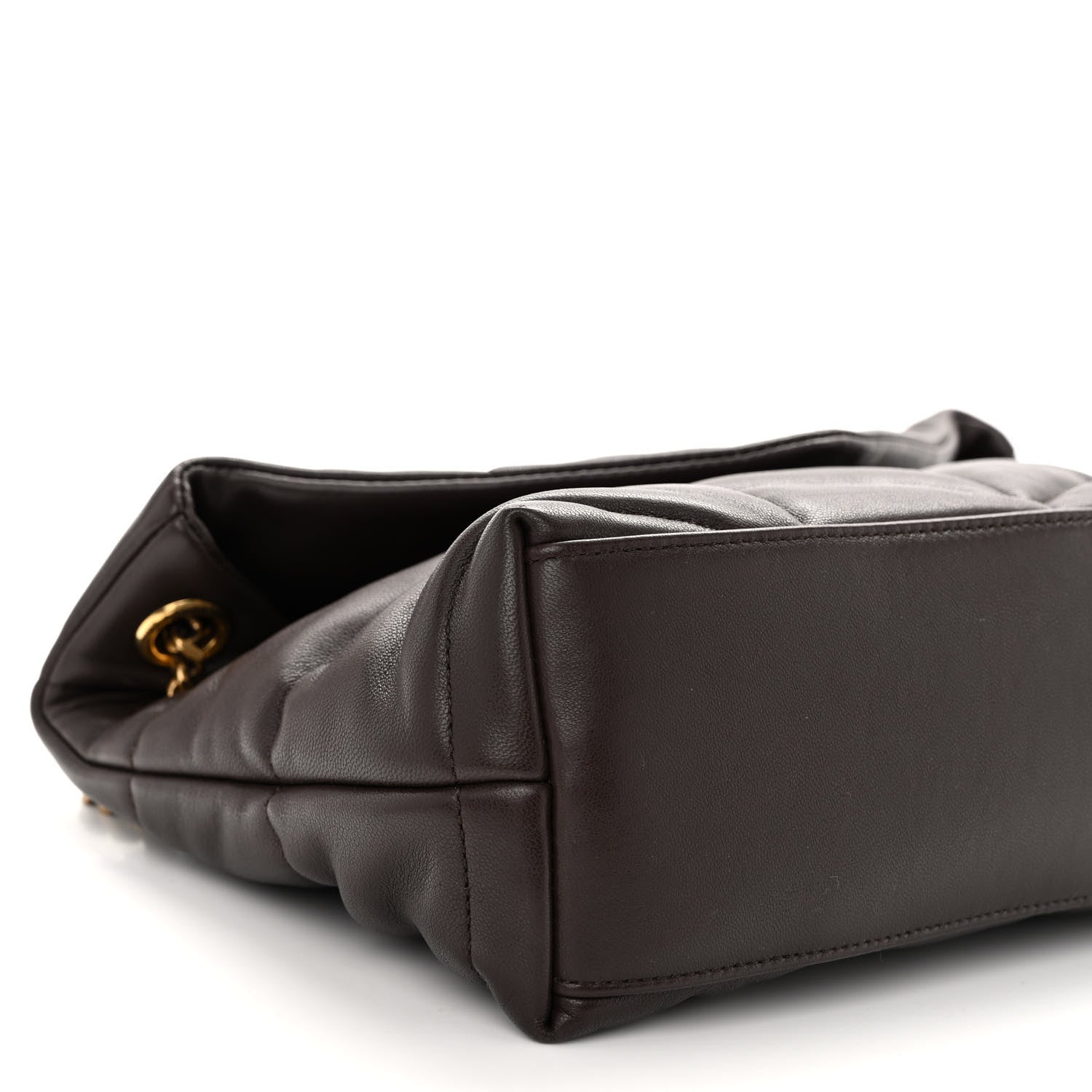 Saint Laurent Lambskin Quilted Small Loulou Puffer Monogram Chain Satchel Dark Ganache 8 of 10