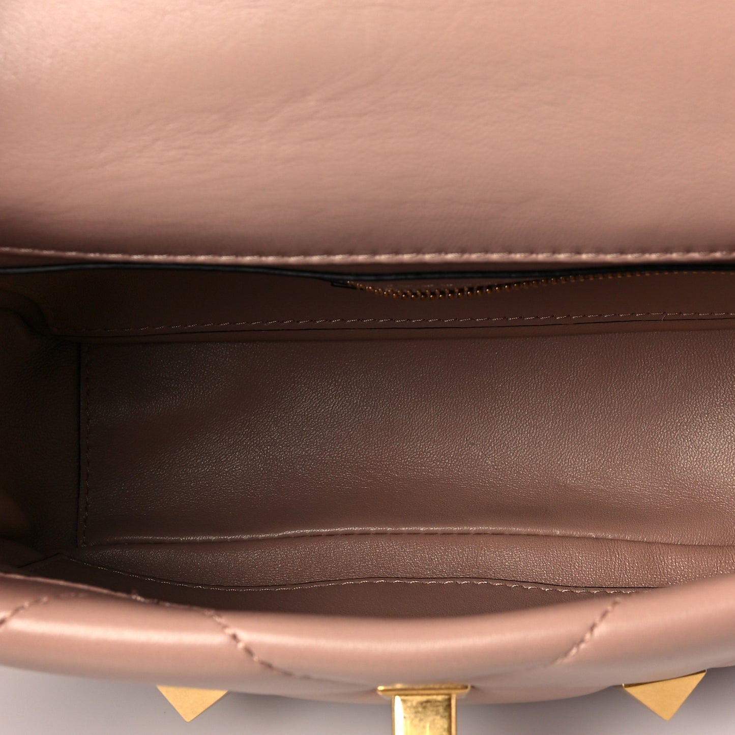 Nappa Medium Roman Stud Shoulder Bag Rose Cannelle