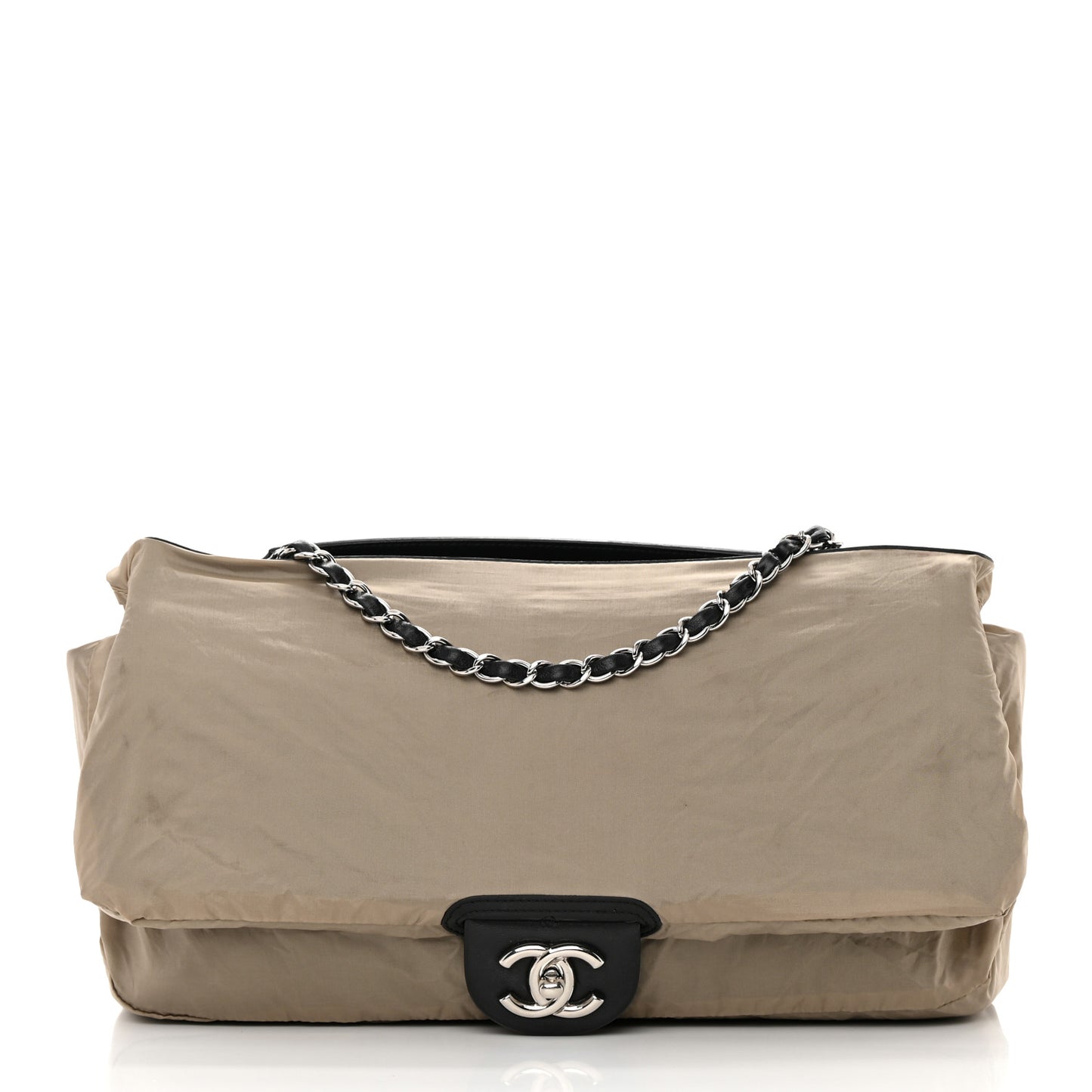 Lambskin Quilted Jumbo Coco Rain Flap Black