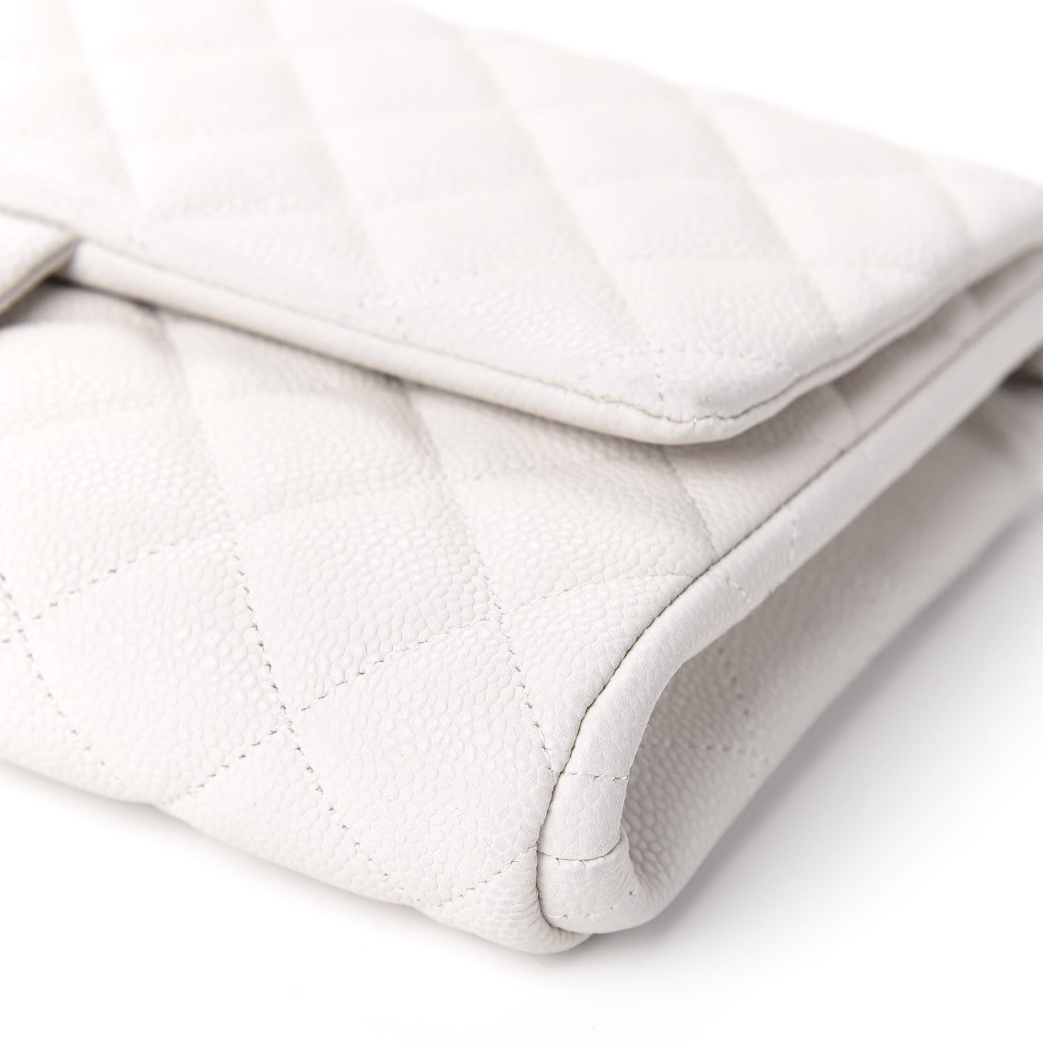 Chanel Caviar Quilted Clutch With Chain Flap White 7 of 11