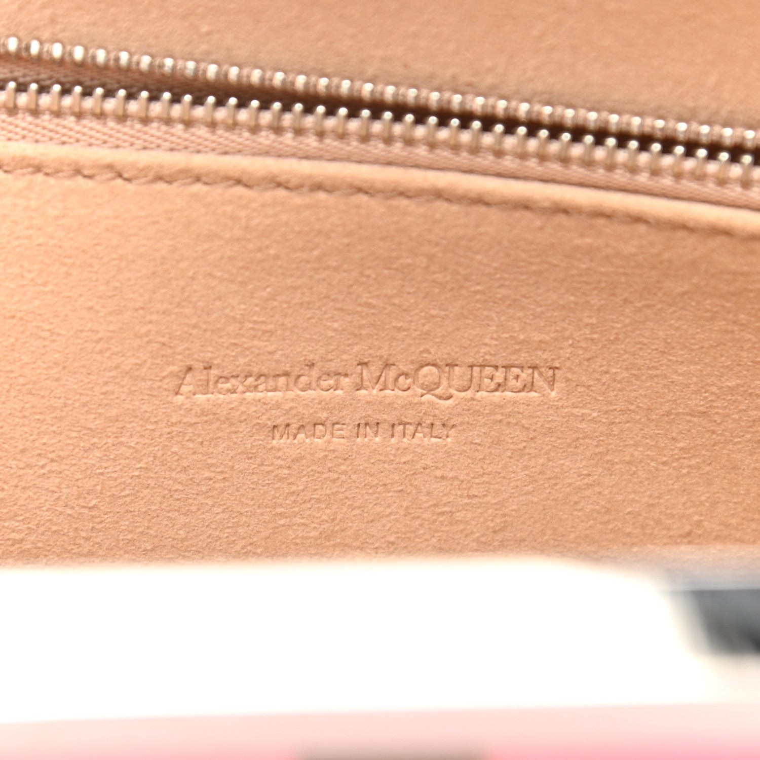 Alexander McQueen Calfskin Crocodile Embossed Knuckle Flat Clutch Pink 6 of 7