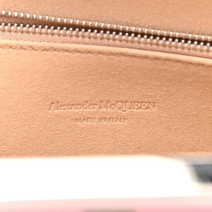Alexander McQueen Calfskin Crocodile Embossed Knuckle Flat Clutch Pink 6 of 7