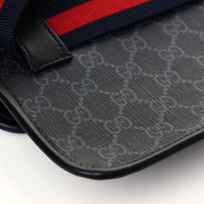 Gucci GG Supreme Monogram Web Slim Belt Bag Black Grey 10 of 12