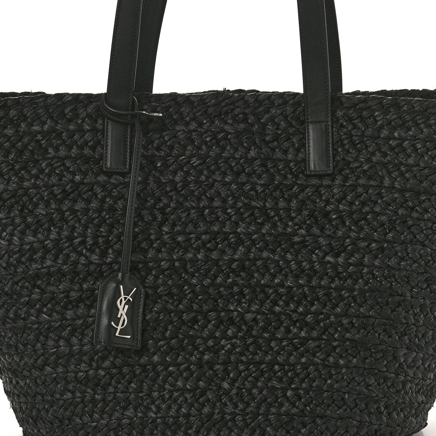 Saint Laurent Raffia Medium Panier Bag Black 7 of 12