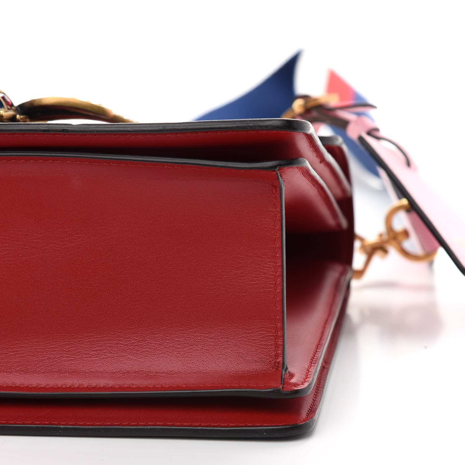 Gucci Calfskin Sylvie Web Small Queen Margaret Top Handle Bag Blue Agata Hibiscus Red Mystic White Sugar Pink 9 of 9
