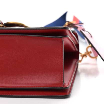 Gucci Calfskin Sylvie Web Small Queen Margaret Top Handle Bag Blue Agata Hibiscus Red Mystic White Sugar Pink 9 of 9