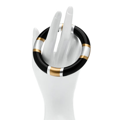 Hermes Lacquered Wood H Equipe GM Bangle Bracelet T2 Black 2 of 5