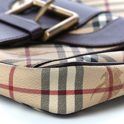 Burberry Haymarket Check Buckle Tote Brown 9 of 18