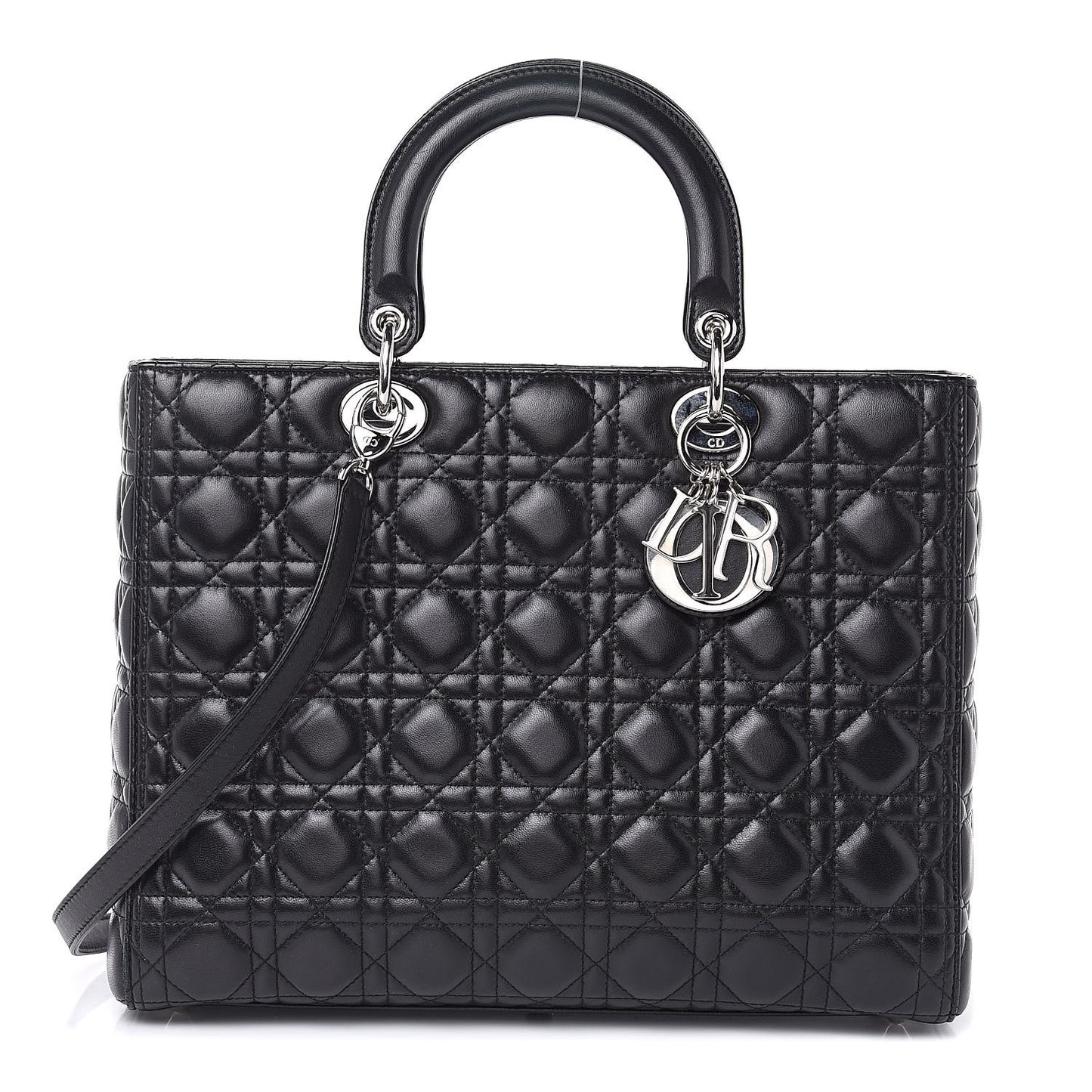 Lambskin Cannage Large Lady Dior Black