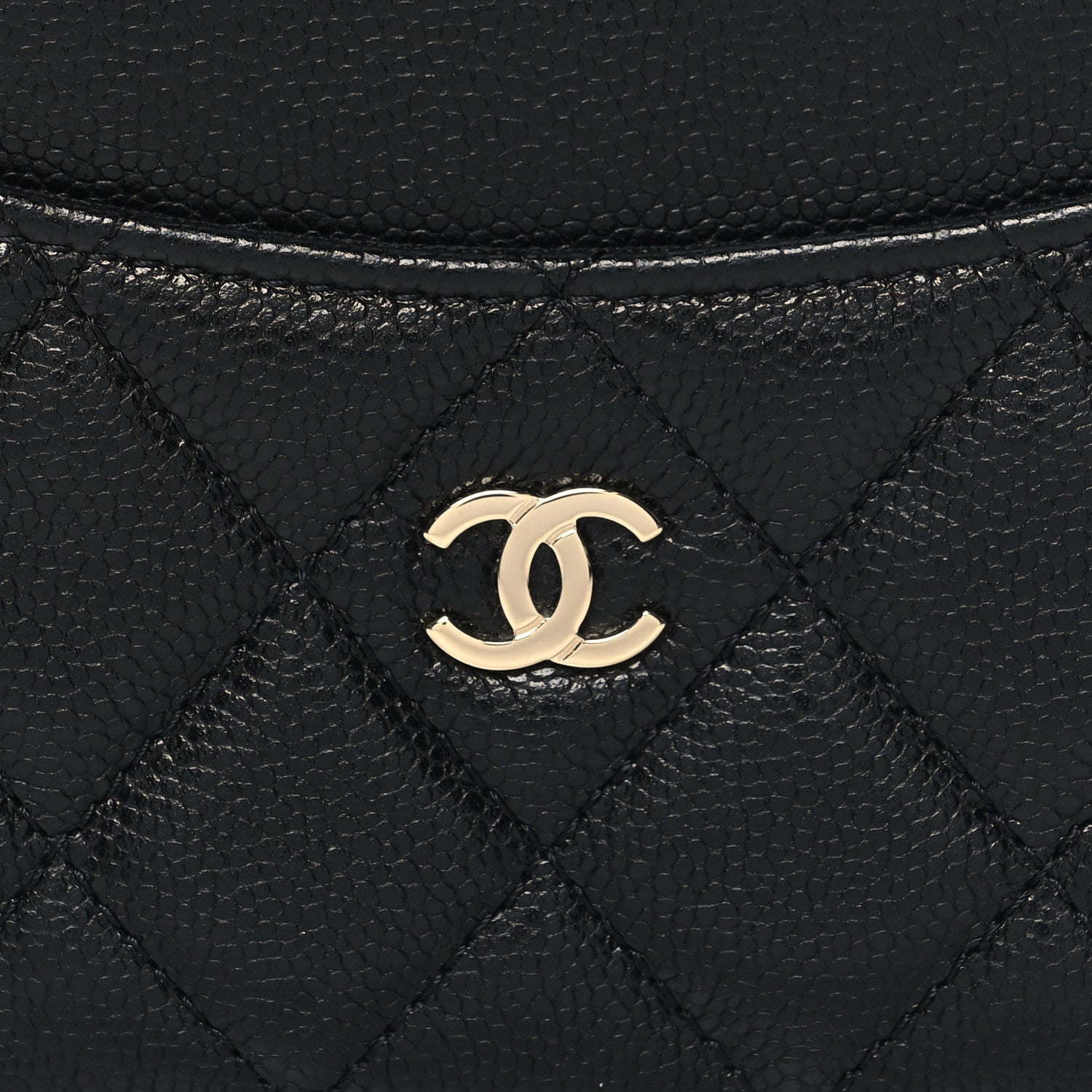 Chanel Caviar Quilted CC Zip Around Card Holder Black 8 of 8
