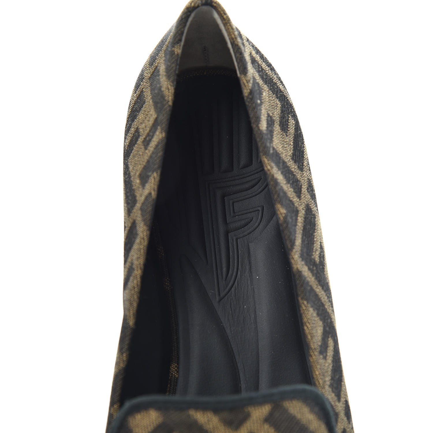 Fendi Jacquard FFreedom Square Toe Loafers 35 Tobacco 6 of 8