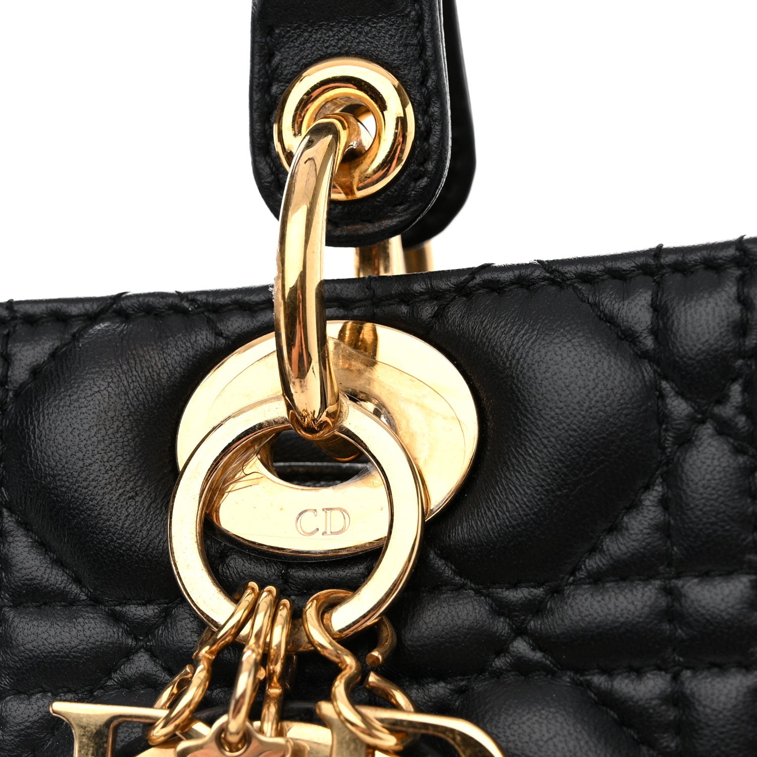 Christian Dior Lambskin Cannage Large Lady Dior Black 11 of 12