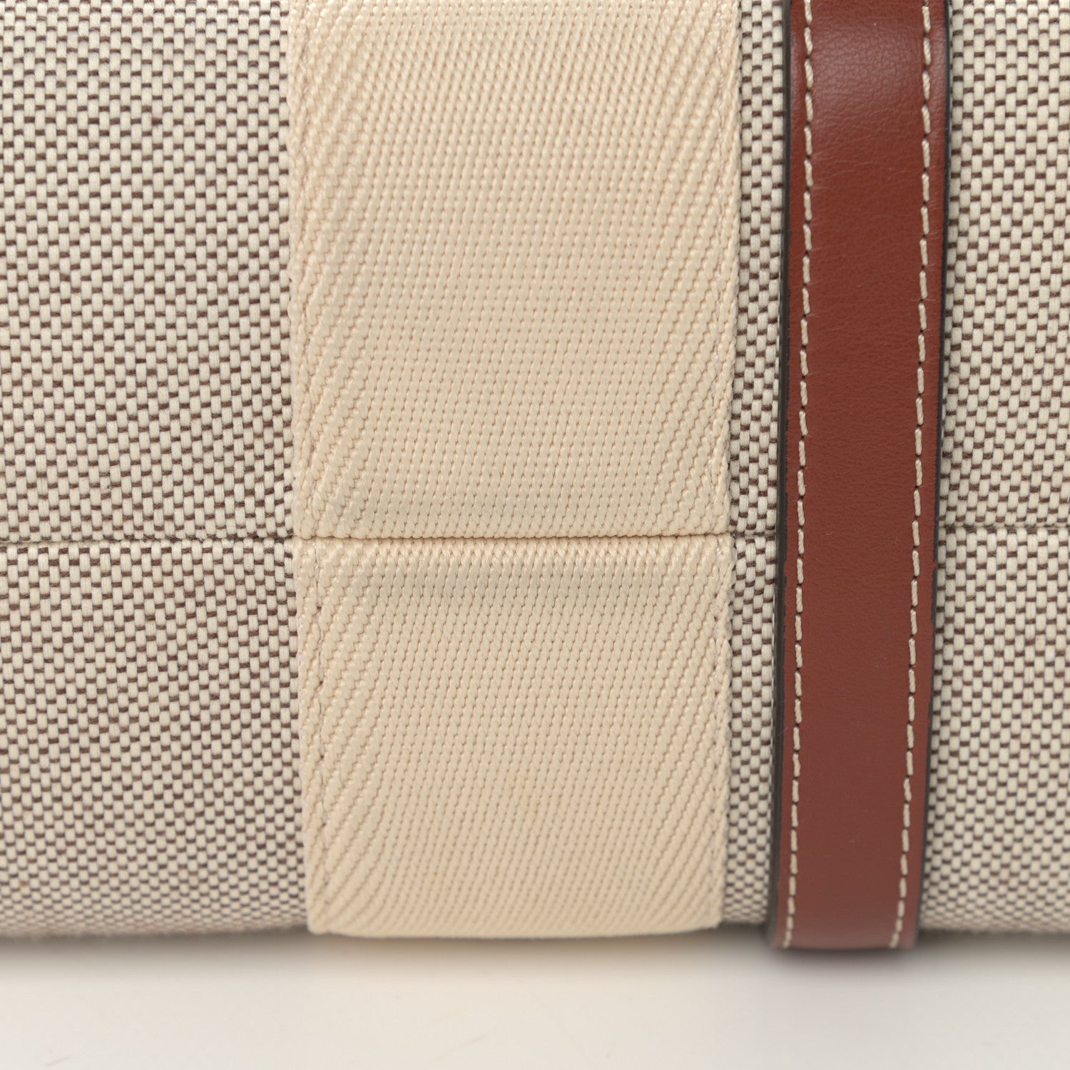 Chloe Cotton Calfskin Medium Woody Ribbon Tote White Brown 12 of 12