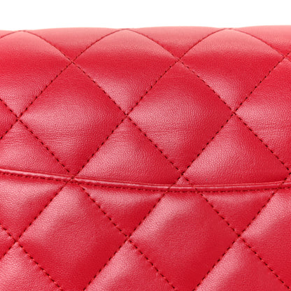 Chanel Lambskin Quilted Jumbo Double Flap Red 12 of 14