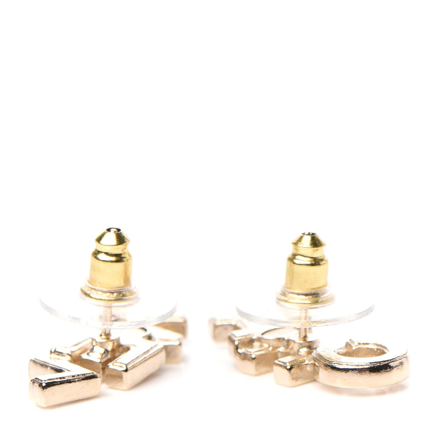 Crystal Pearl Signature Stud Earrings Gold