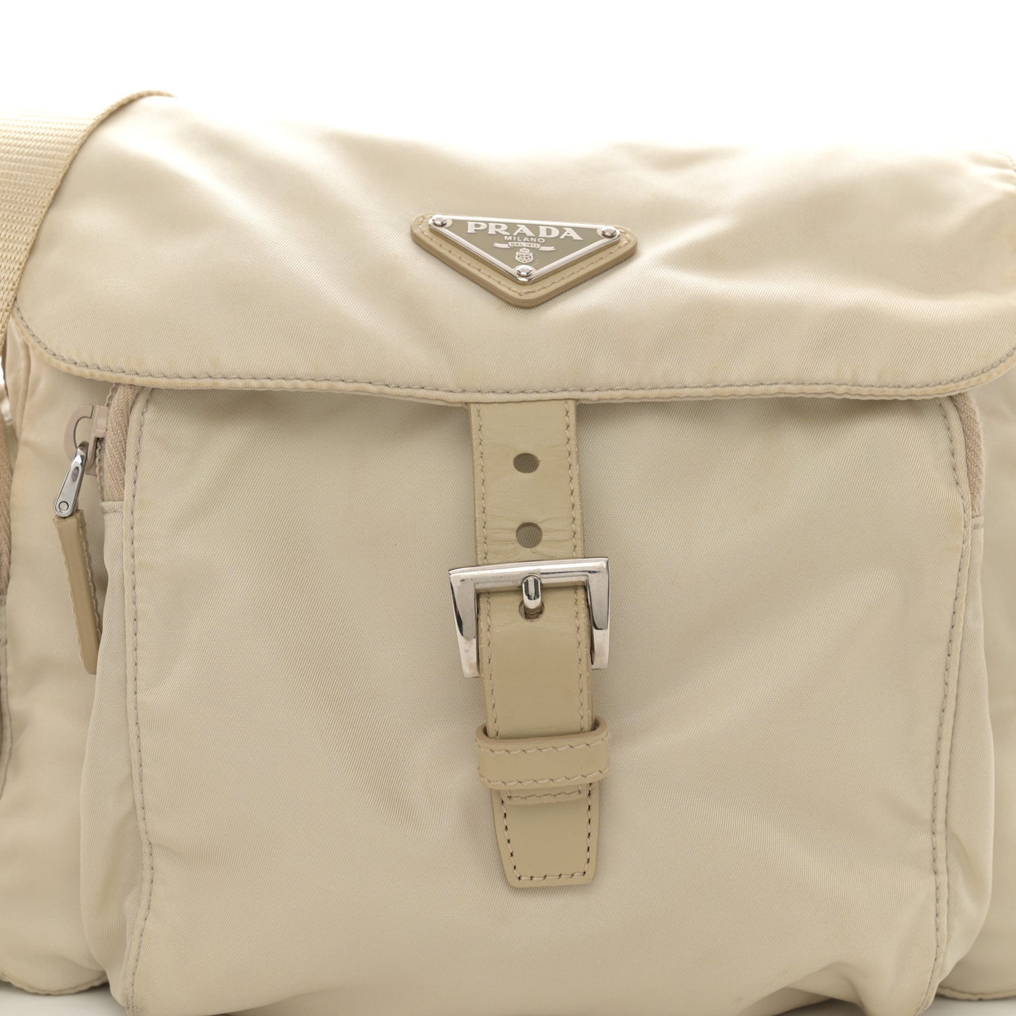 Tessuto Nylon Saffiano Small Vela Messenger Deserto