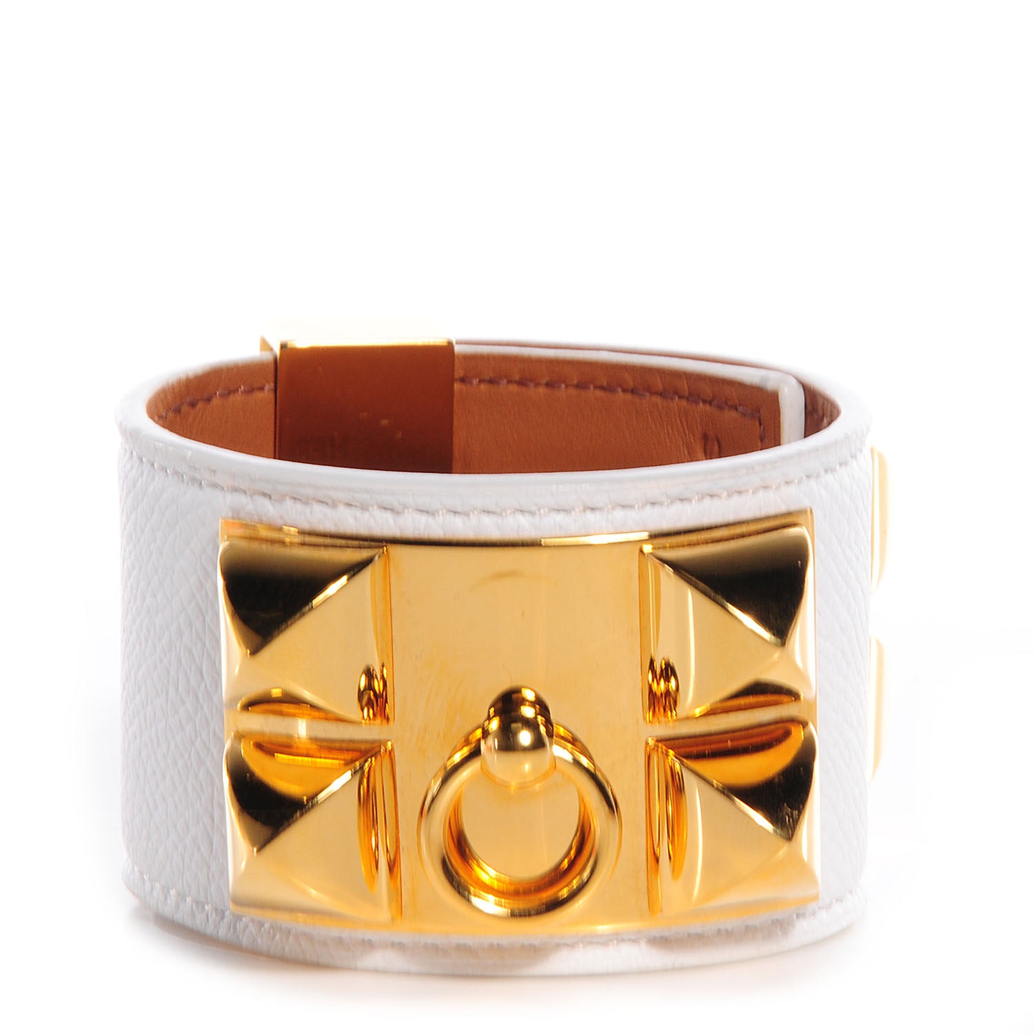 Hermes Epsom Collier de Chien CDC Bracelet White Small 1 of 7