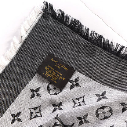 Louis Vuitton Silk Wool Monogram Denim Shawl Black 3 of 3