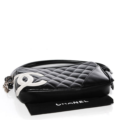 Chanel Calfskin Quilted Cambon Pochette Black White 4 of 7