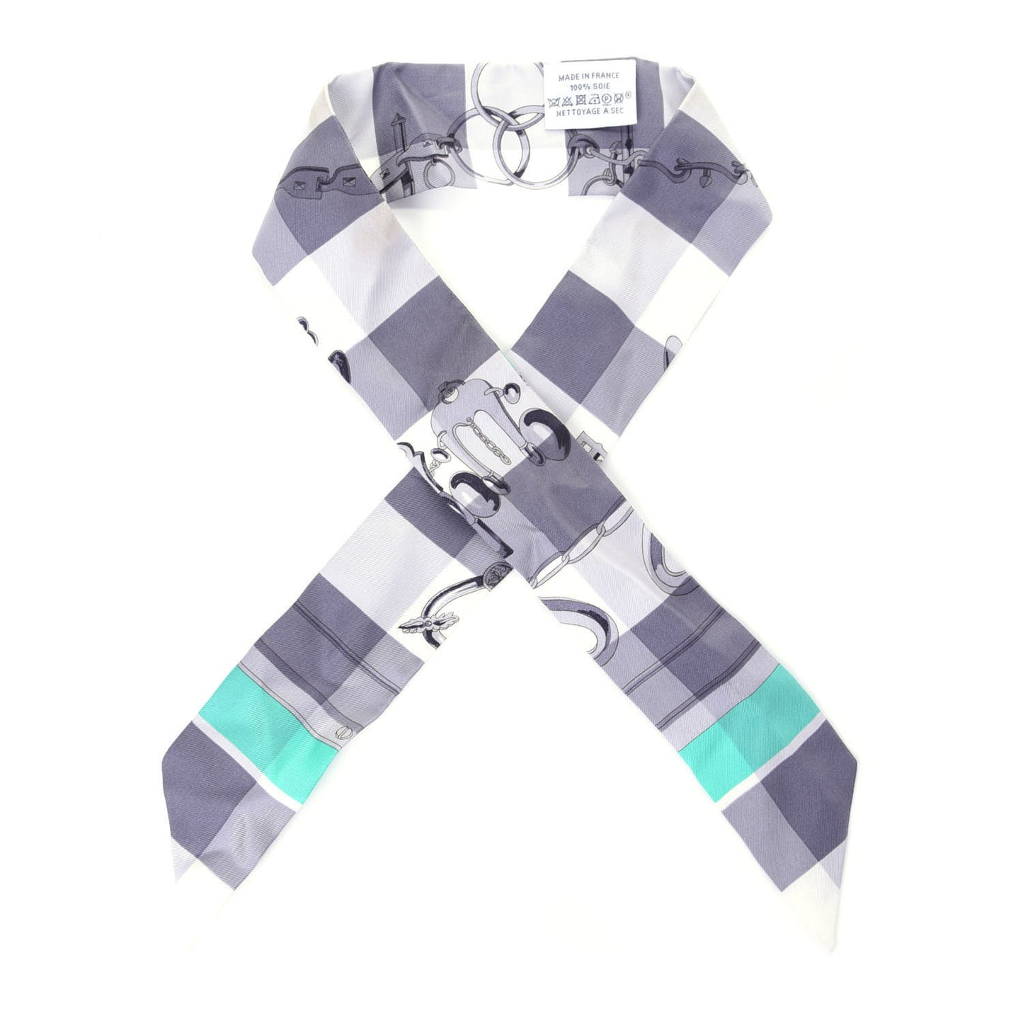 Silk Mors Et Gourmettes Vichy Twilly Anthracite Menthol White