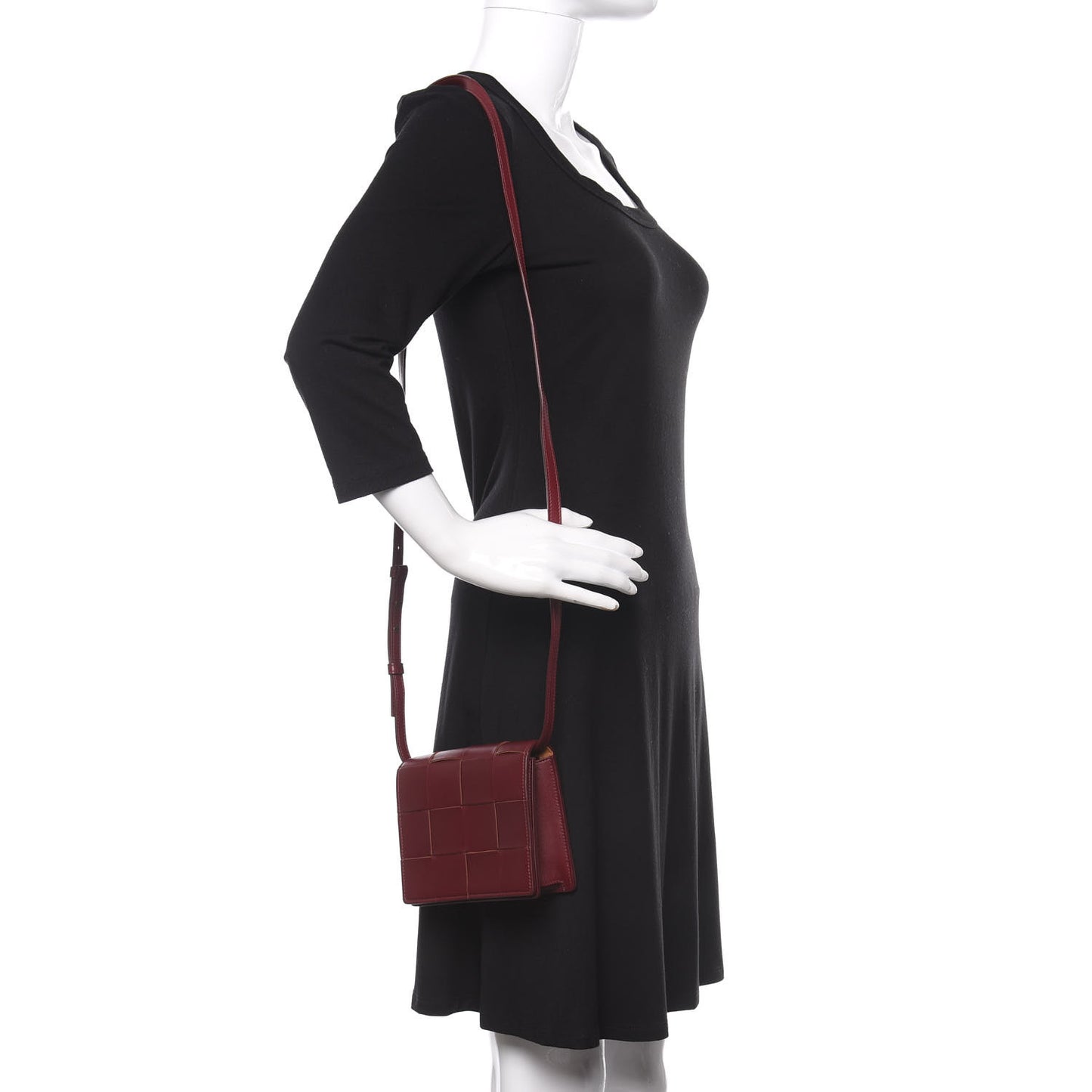 Lambskin Maxi Intrecciato Mini Cassette Crossbody Bag Bordeaux