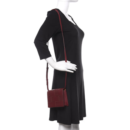 Bottega Veneta Lambskin Maxi Intrecciato Mini Cassette Crossbody Bag Bordeaux 2 of 11