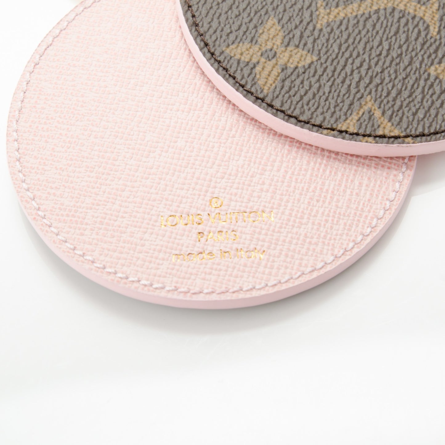 Monogram LV Mirror Bag Charm Key Holder Rose Ballerine