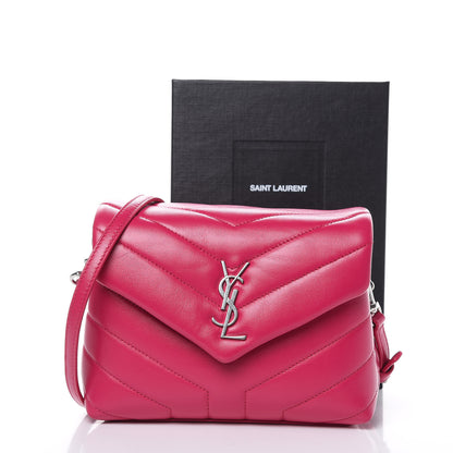 Saint Laurent Calfskin Y Quilted Monogram Toy Loulou Crossbody Bag Freesia 10 of 10