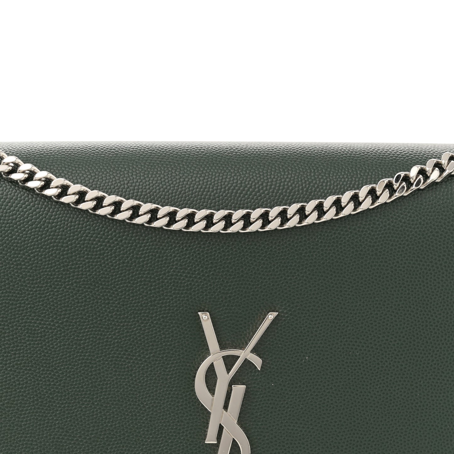 Grain De Poudre Medium Classic Monogram Kate Satchel Vert Fonce