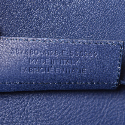 Balenciaga Grained Calfskin Gold Metallic Edge Hardware Papier A4 Tote Bleu 7 of 17