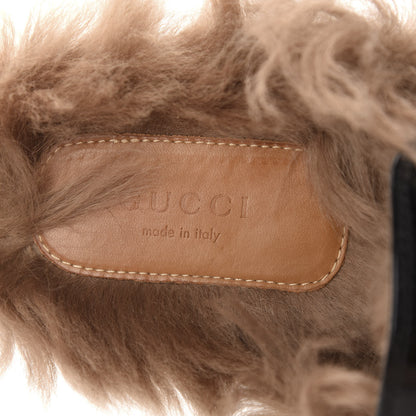 Gucci Patent Fur Womens Princetown Slippers 37 Black Natural 9 of 10