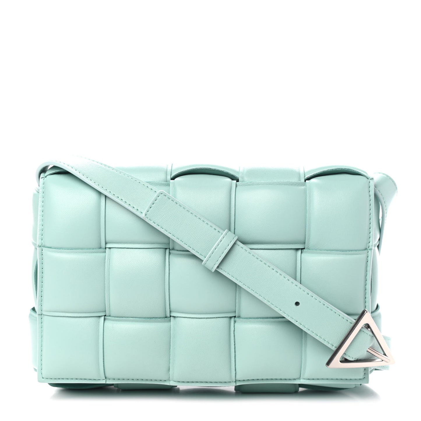 Nappa Maxi Intreccio Padded Cassette Crossbody Bag Spearmint