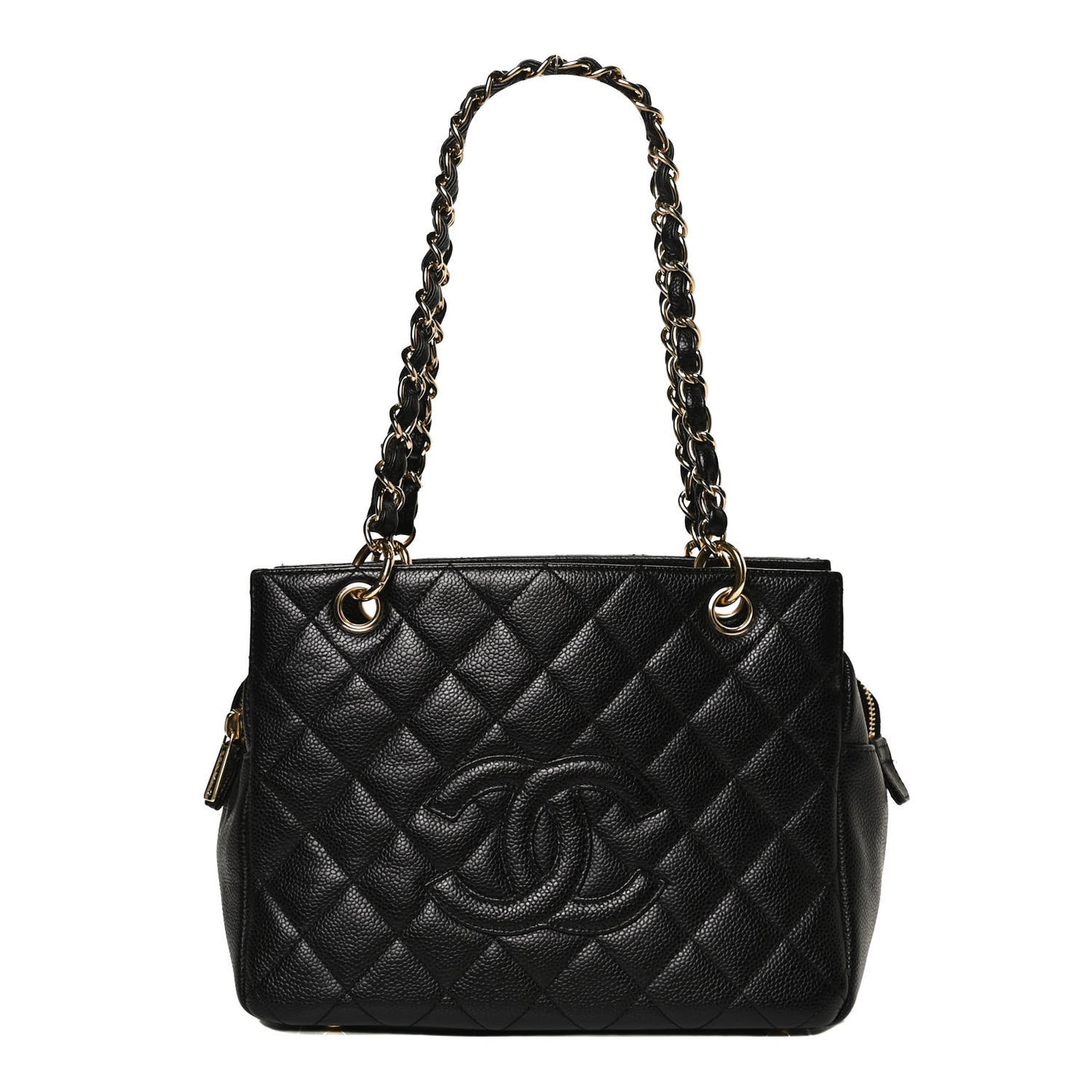 Caviar Quilted Petit Timeless Tote PTT Black