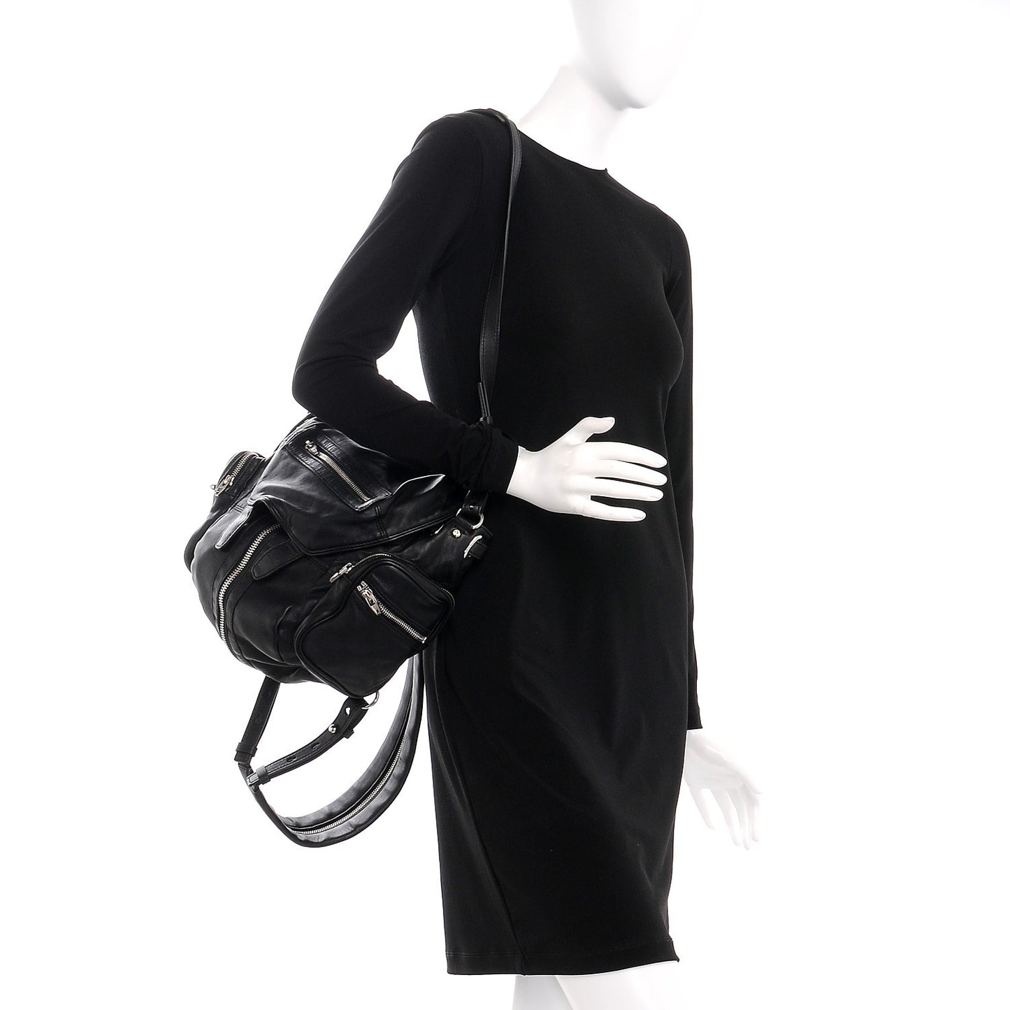 Lambskin Marti Backpack Washed Black Nikel Hardware