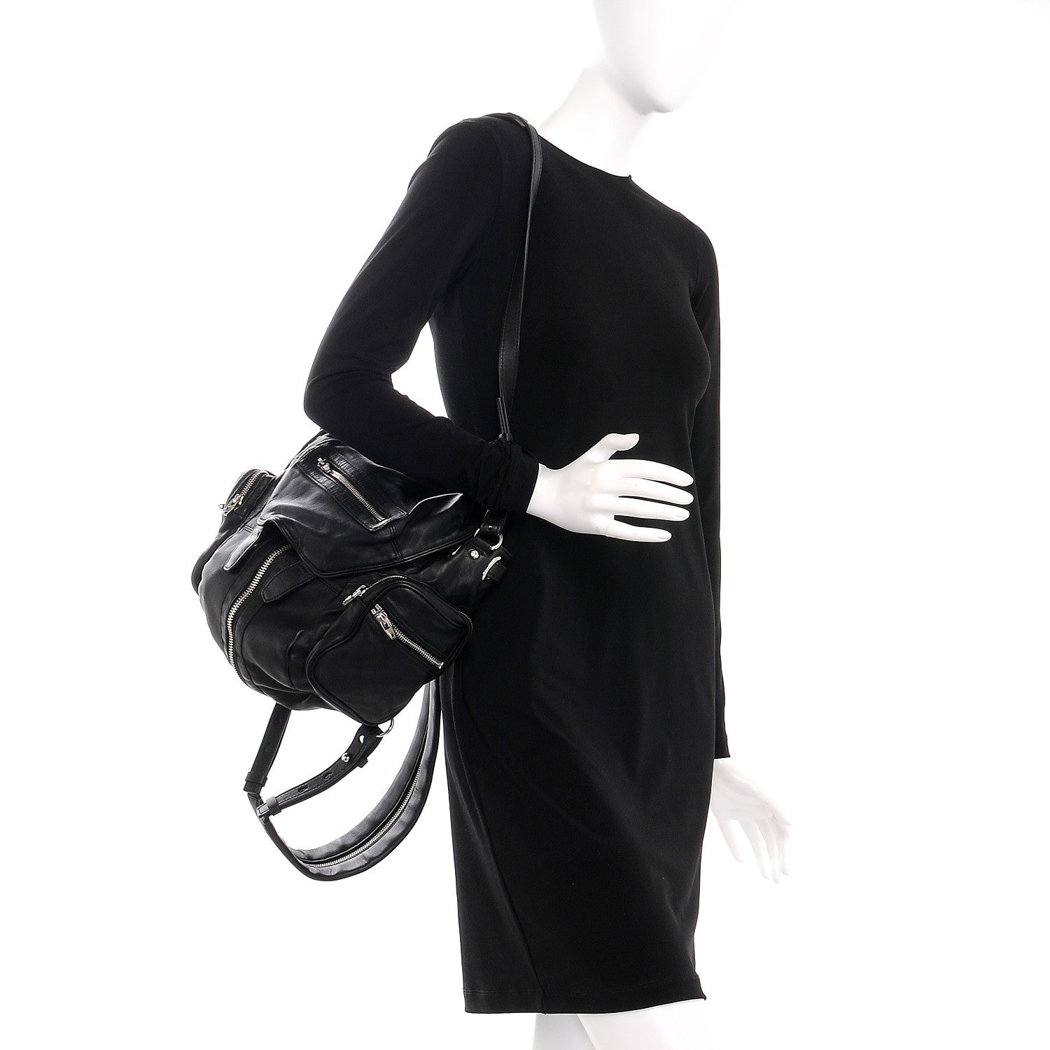 Alexander Wang Lambskin Marti Backpack Washed Black Nikel Hardware 3 of 10