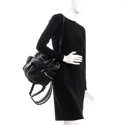 Alexander Wang Lambskin Marti Backpack Washed Black Nikel Hardware 3 of 10