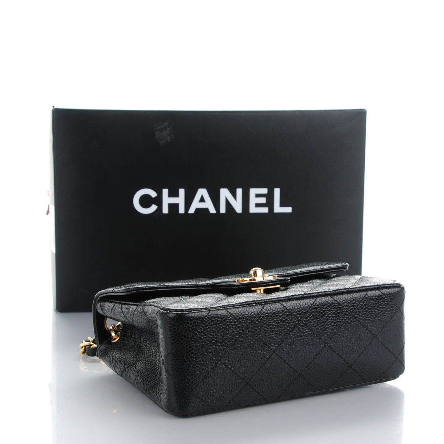 Caviar Quilted Mini Square Flap Black