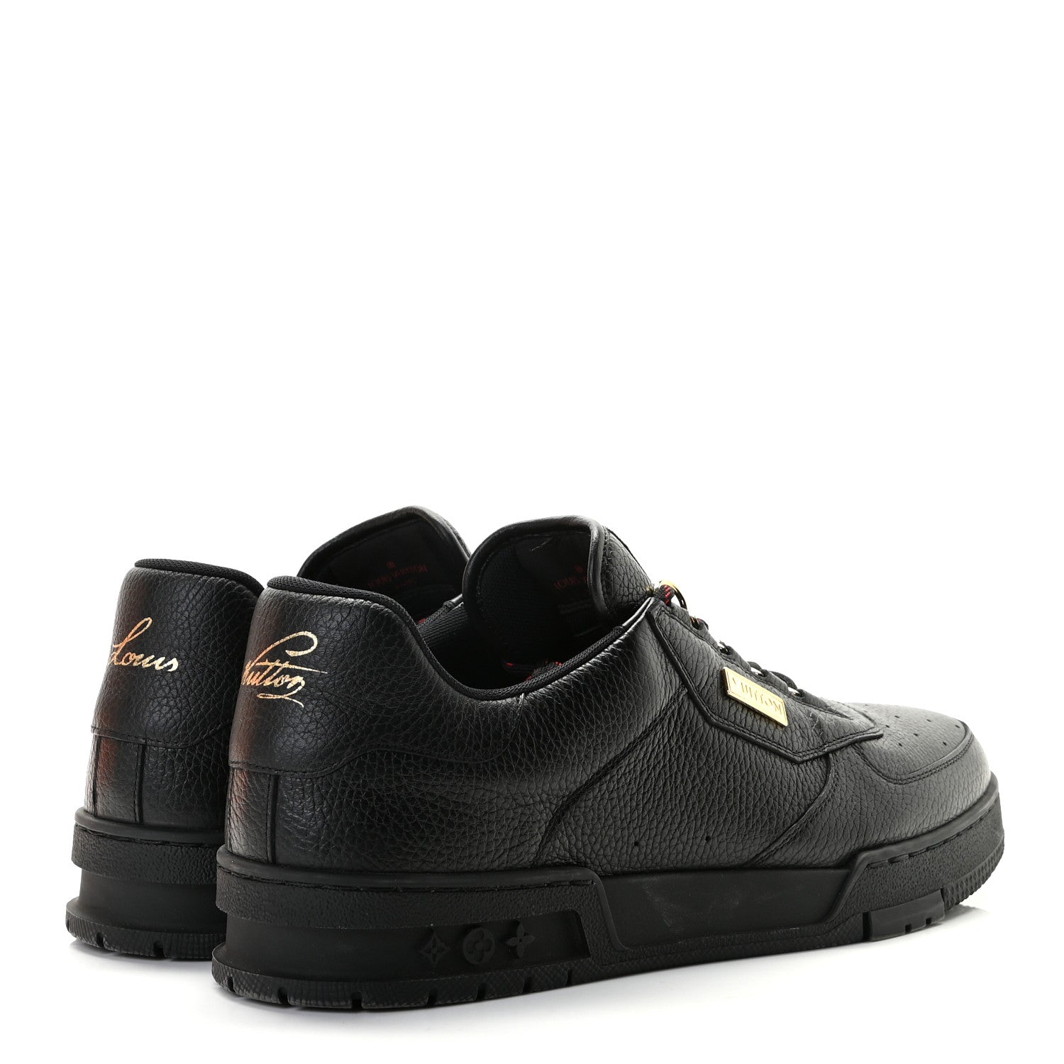 Louis Vuitton Calfskin Mens LV Trainer Sneakers 9 Black 4 of 8