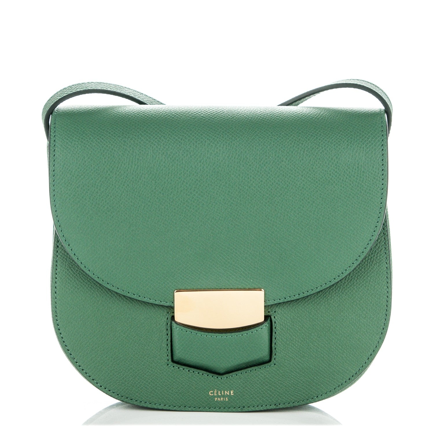 Celine Grained Calfskin Small Trotteur Light Forest 1 of 6