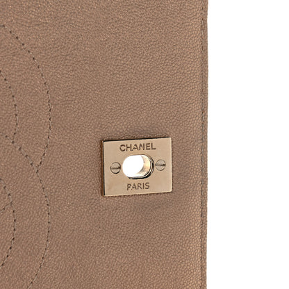 Chanel Metallic Caviar Chevron Quilted Medium Statement Flap Beige 7 of 12